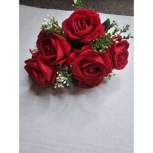 Artificial Red Rose Bouquet – Wedding Bridal Floral Arrangement Home Decor